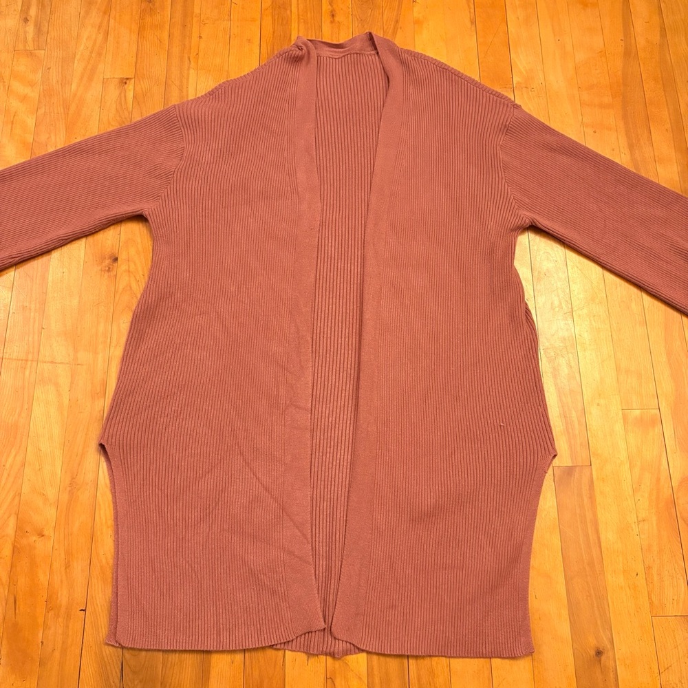 📣ANY 3 @ $33 - $6.99 ship📣 Women's Open Front Long Cardigan Sweater in Rust